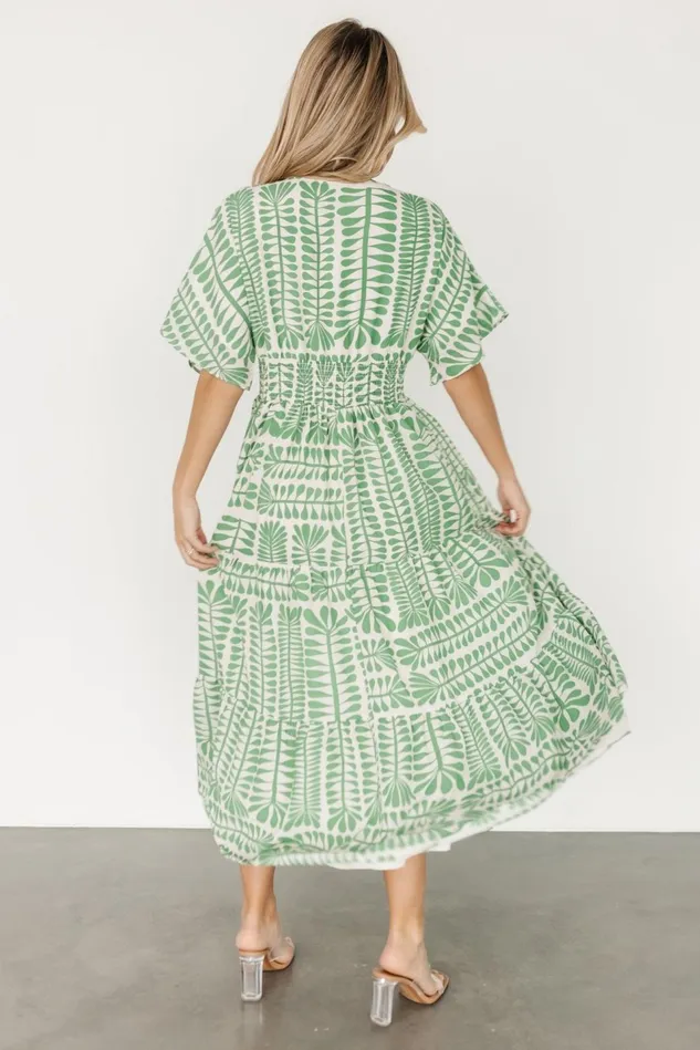 Baltic Born Cover Ups Women Austin Kimono Dress Green Print Baltic Born Cover Ups Women Austin Kimono Dress Green Print