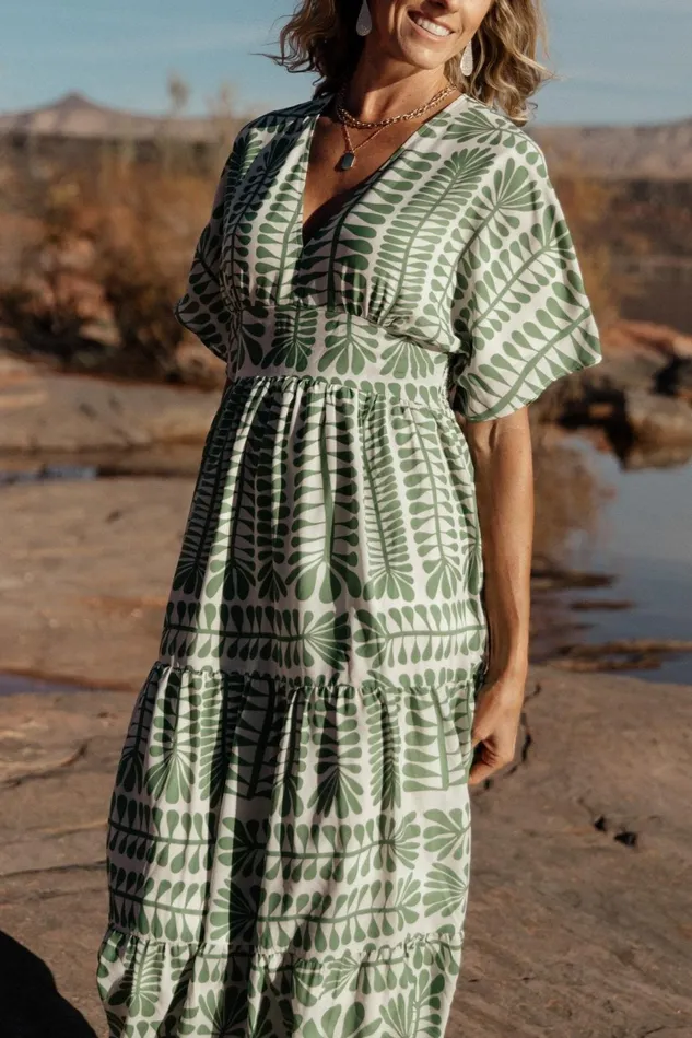 Baltic Born Cover Ups Women Austin Kimono Dress Green Print Baltic Born Cover Ups Women Austin Kimono Dress Green Print