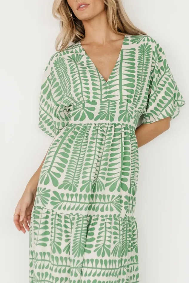 Baltic Born Cover Ups Women Austin Kimono Dress Green Print Baltic Born Cover Ups Women Austin Kimono Dress Green Print