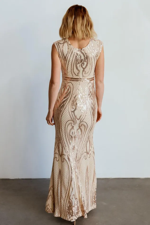 Baltic Born Embellished Sequin Women Alessia Sequin Gown Champagne