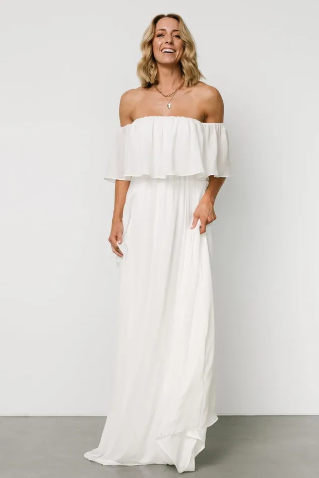 Baltic Born Maxi Dresses Women Diana Off Shoulder Maxi Dress Off White