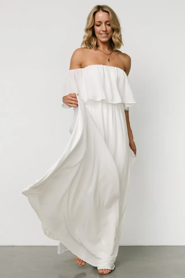 Baltic Born Maxi Dresses Women Diana Off Shoulder Maxi Dress Off White Baltic Born Maxi Dresses Women Diana Off Shoulder Maxi Dress Off White