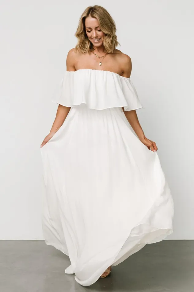 Baltic Born Maxi Dresses Women Diana Off Shoulder Maxi Dress Off White Baltic Born Maxi Dresses Women Diana Off Shoulder Maxi Dress Off White