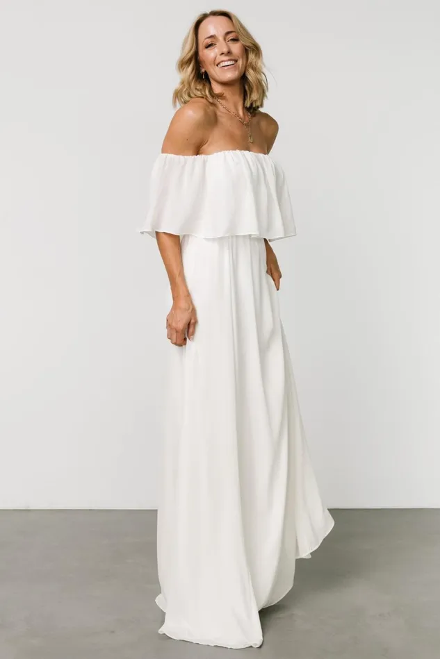 Baltic Born Maxi Dresses Women Diana Off Shoulder Maxi Dress Off White Baltic Born Maxi Dresses Women Diana Off Shoulder Maxi Dress Off White
