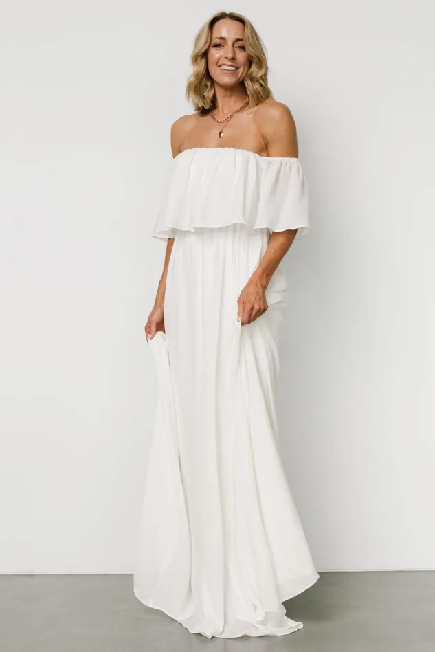 Baltic Born Maxi Dresses Women Diana Off Shoulder Maxi Dress Off White Baltic Born Maxi Dresses Women Diana Off Shoulder Maxi Dress Off White