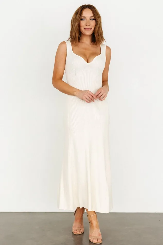 Baltic Born Maxi Dresses Women Justine Ribbed Tank Maxi Dress Cream