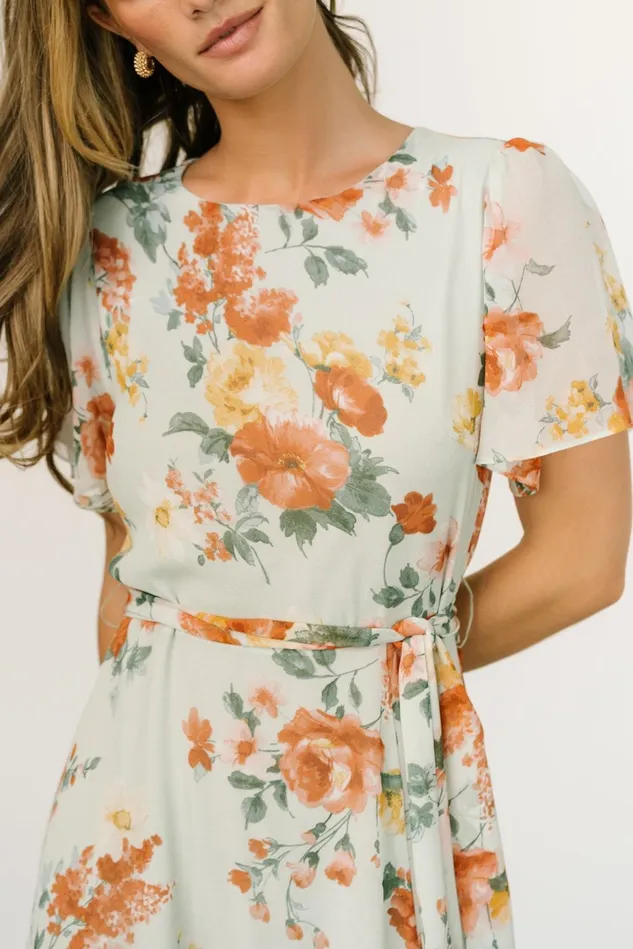 Baltic Born Maxi Dresses Women Naomi Short Sleeve Maxi Dress Sage Floral Baltic Born Maxi Dresses Women Naomi Short Sleeve Maxi Dress Sage Floral