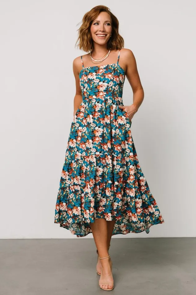 Baltic Born Maxi Dresses Women Shari Tank Maxi Dress Deep Blue Floral