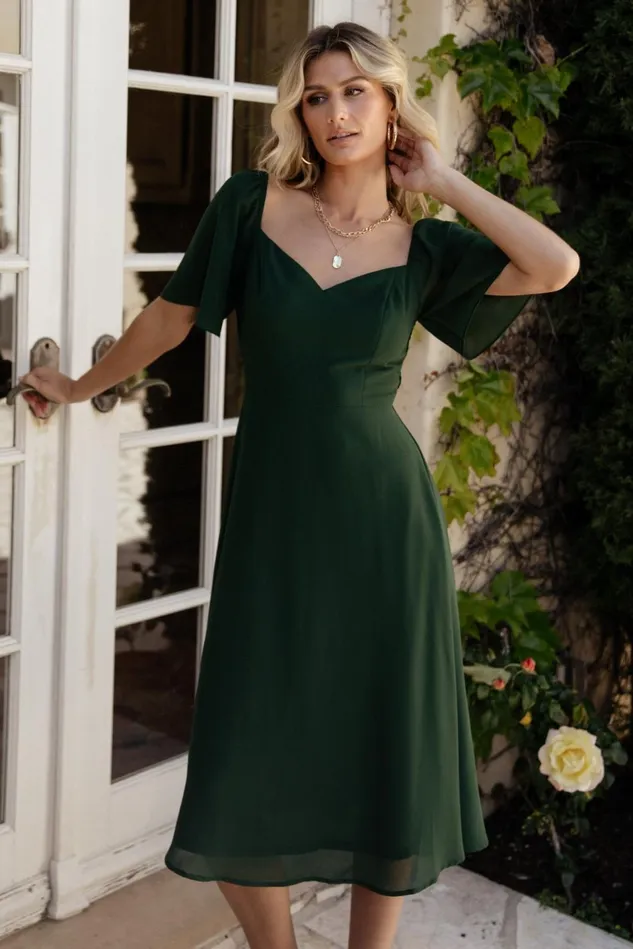 Baltic Born Midi Dresses Women Colette Sweetheart Midi Dress Evergreen Baltic Born Midi Dresses Women Colette Sweetheart Midi Dress Evergreen