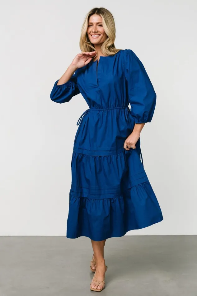Baltic Born Midi Dresses Women Santa Fe Poplin Midi Dress Cobalt