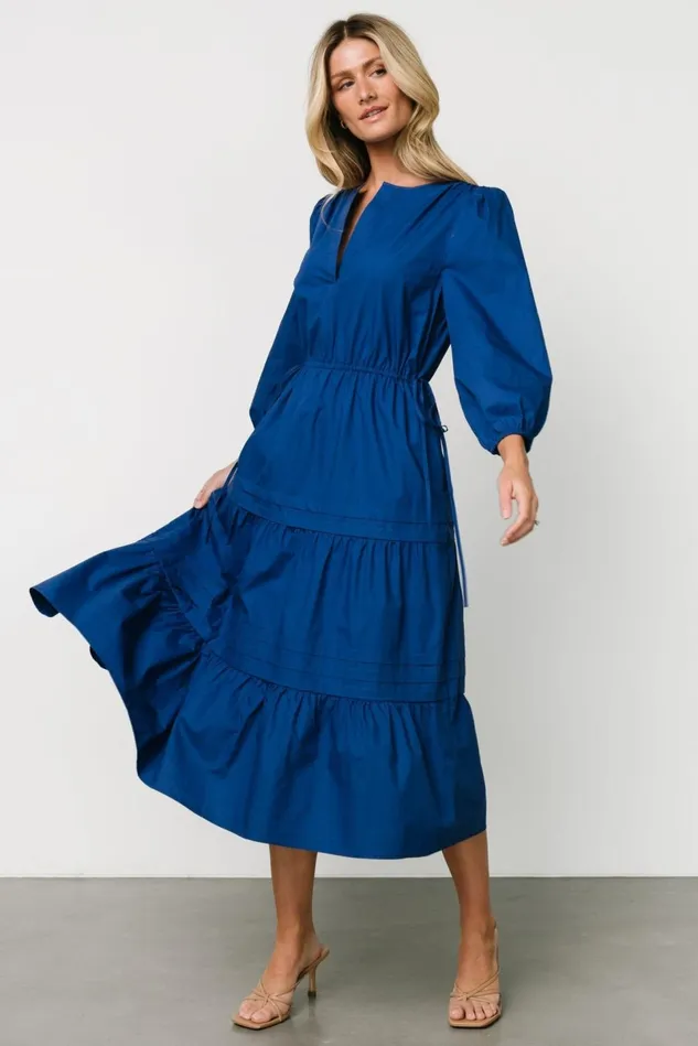 Baltic Born Midi Dresses Women Santa Fe Poplin Midi Dress Cobalt Baltic Born Midi Dresses Women Santa Fe Poplin Midi Dress Cobalt