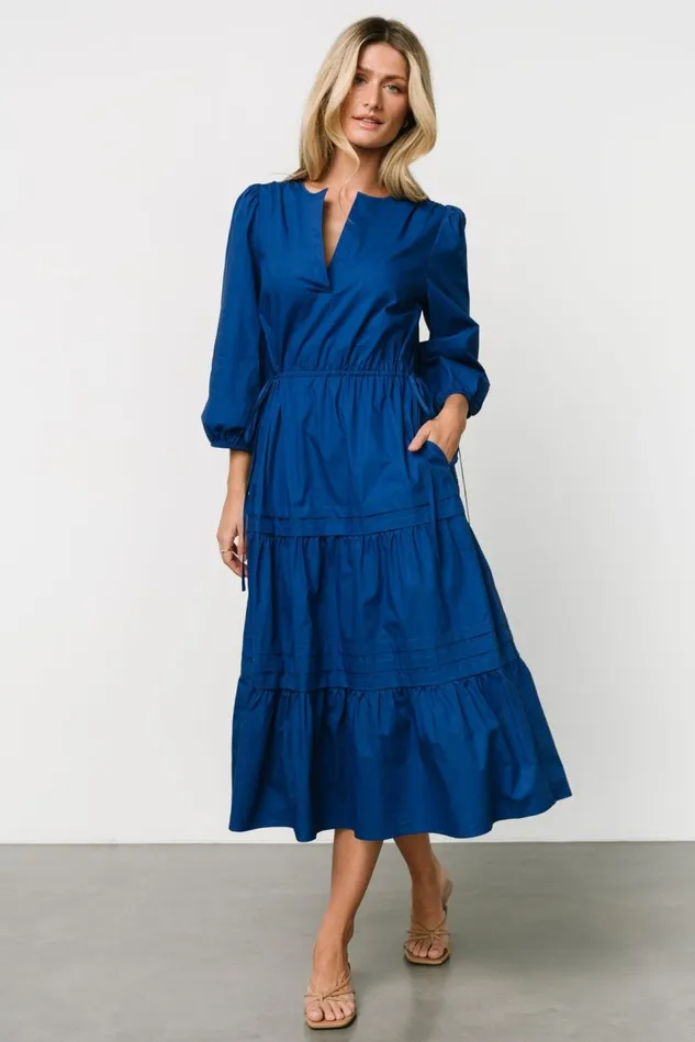 Baltic Born Midi Dresses Women Santa Fe Poplin Midi Dress Cobalt Baltic Born Midi Dresses Women Santa Fe Poplin Midi Dress Cobalt