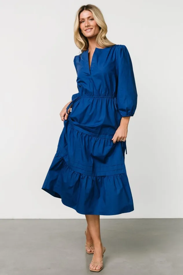 Baltic Born Midi Dresses Women Santa Fe Poplin Midi Dress Cobalt Baltic Born Midi Dresses Women Santa Fe Poplin Midi Dress Cobalt