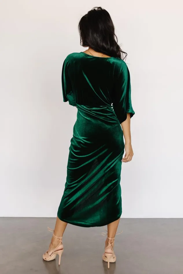 Baltic Born Mother Of The Bride Women Brendyn Ruched Velvet Dress Emerald Baltic Born Mother Of The Bride Women Brendyn Ruched Velvet Dress Emerald