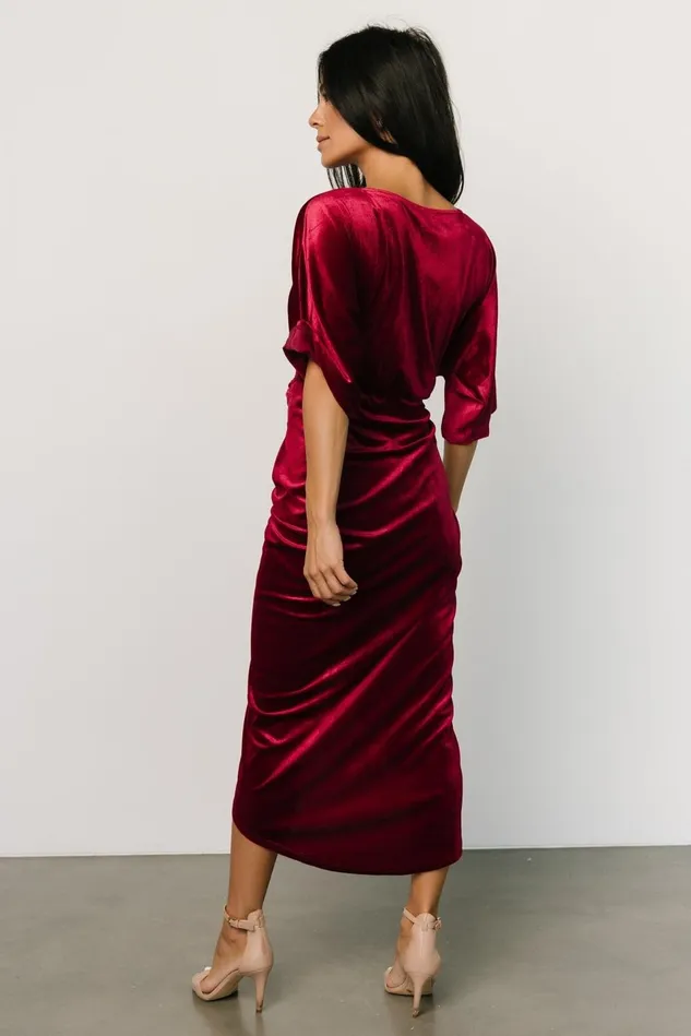Baltic Born Mother Of The Bride Women Brendyn Ruched Velvet Dress Wine Baltic Born Mother Of The Bride Women Brendyn Ruched Velvet Dress Wine