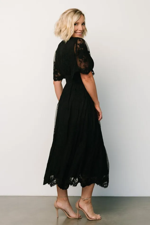 Baltic Born Mother Of The Bride Women Clarisa Lace Midi Dress Black Baltic Born Mother Of The Bride Women Clarisa Lace Midi Dress Black