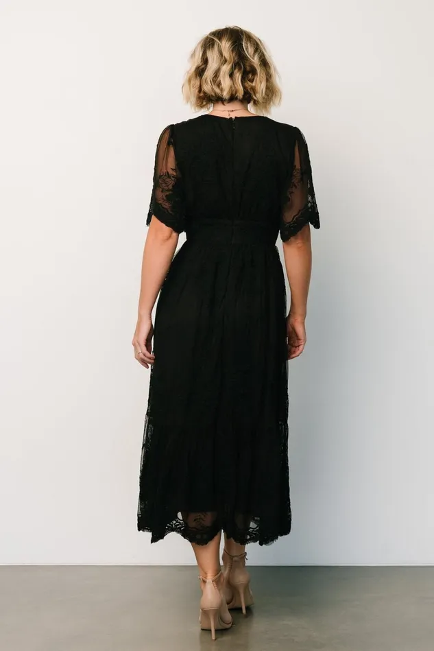 Baltic Born Mother Of The Bride Women Clarisa Lace Midi Dress Black Baltic Born Mother Of The Bride Women Clarisa Lace Midi Dress Black