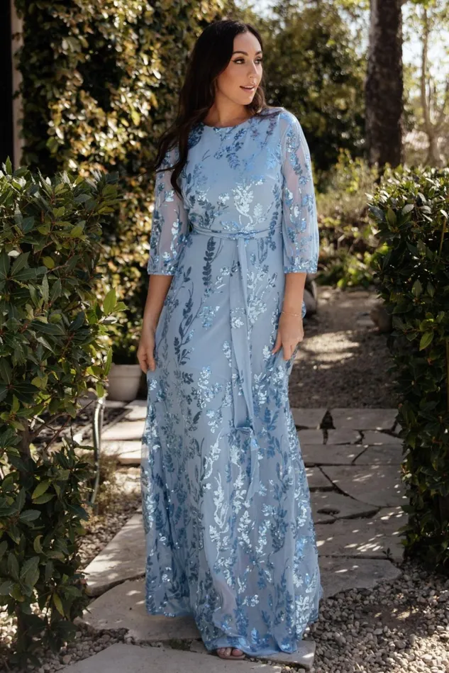 Baltic Born Mother Of The Bride Women Destiny Sequin Maxi Dress Blue Baltic Born Mother Of The Bride Women Destiny Sequin Maxi Dress Blue