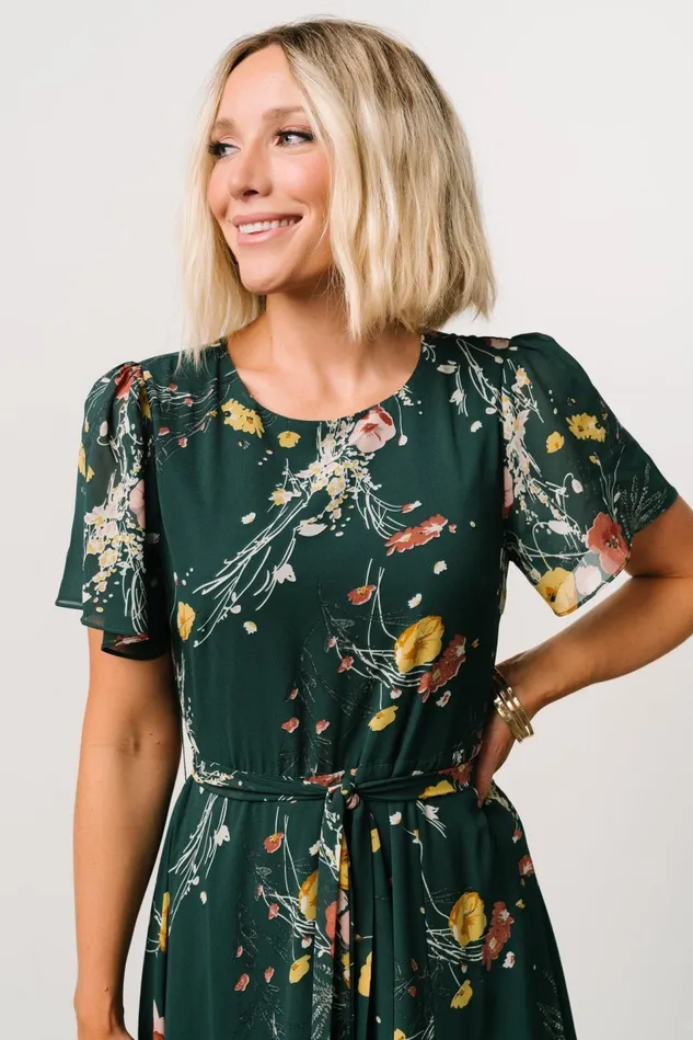 Baltic Born Mother Of The Bride Women Naomi Short Sleeve Maxi Dress Dark Green Floral Baltic Born Mother Of The Bride Women Naomi Short Sleeve Maxi Dress Dark Green Floral