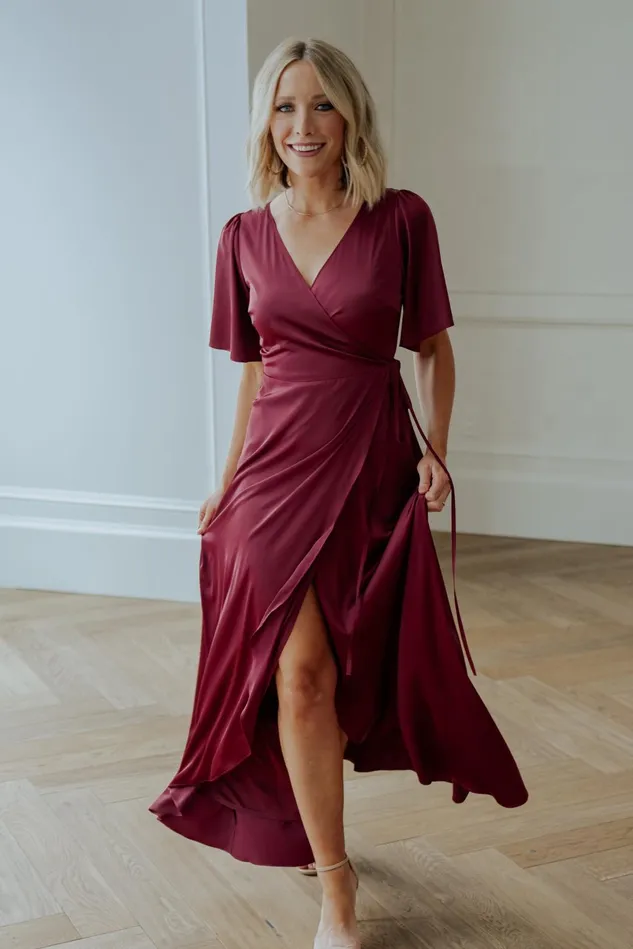 Baltic Born Mother Of The Bride Women Vara Satin Maxi Wrap Dress Mulberry Baltic Born Mother Of The Bride Women Vara Satin Maxi Wrap Dress Mulberry