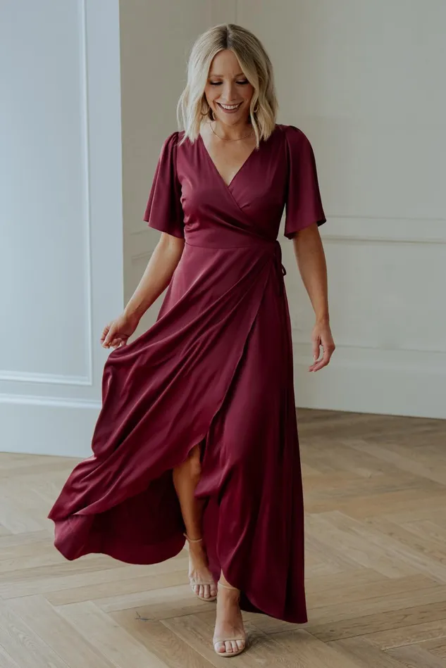 Baltic Born Mother Of The Bride Women Vara Satin Maxi Wrap Dress Mulberry Baltic Born Mother Of The Bride Women Vara Satin Maxi Wrap Dress Mulberry