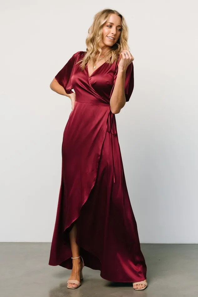 Baltic Born Mother Of The Bride Women Vara Satin Maxi Wrap Dress Mulberry Baltic Born Mother Of The Bride Women Vara Satin Maxi Wrap Dress Mulberry