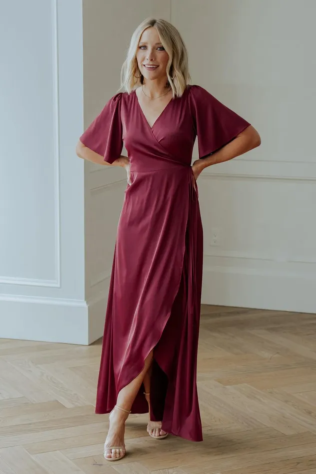Baltic Born Mother Of The Bride Women Vara Satin Maxi Wrap Dress Mulberry Baltic Born Mother Of The Bride Women Vara Satin Maxi Wrap Dress Mulberry
