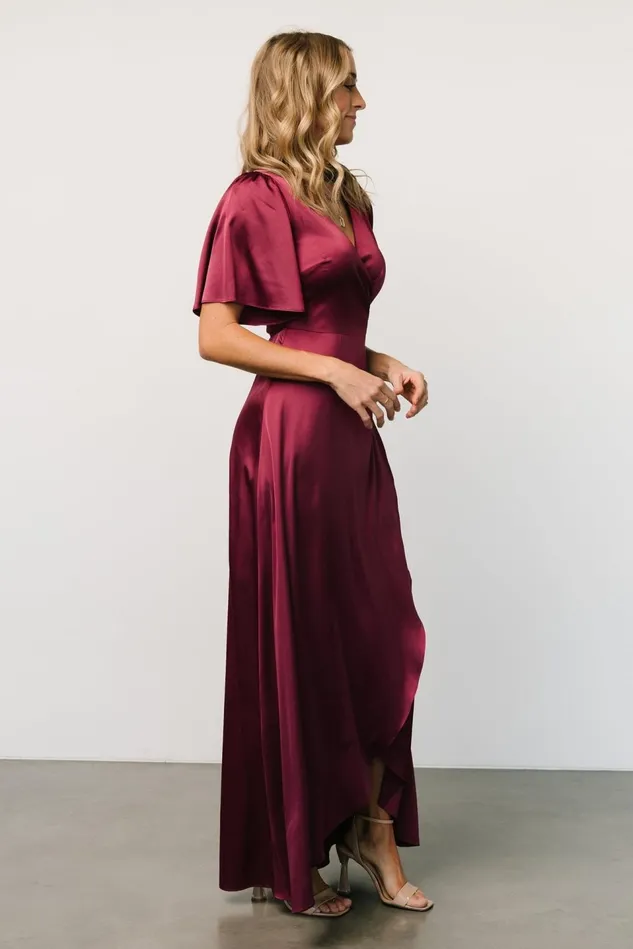 Baltic Born Mother Of The Bride Women Vara Satin Maxi Wrap Dress Mulberry Baltic Born Mother Of The Bride Women Vara Satin Maxi Wrap Dress Mulberry