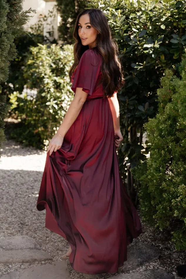 Baltic Born Mother Of The Bride Women Vara Satin Maxi Wrap Dress Mulberry Baltic Born Mother Of The Bride Women Vara Satin Maxi Wrap Dress Mulberry