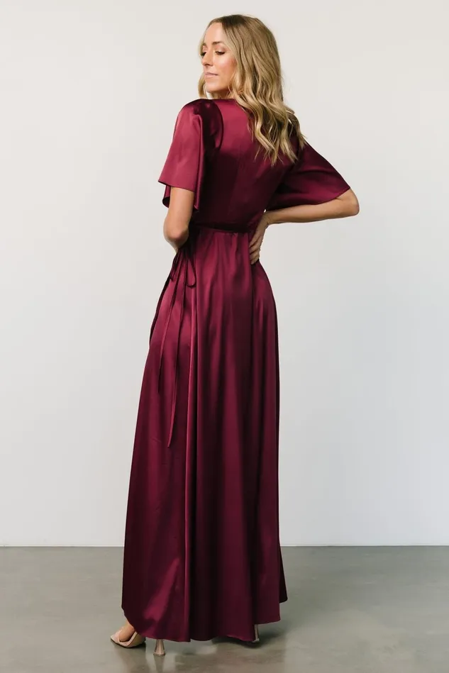 Baltic Born Mother Of The Bride Women Vara Satin Maxi Wrap Dress Mulberry Baltic Born Mother Of The Bride Women Vara Satin Maxi Wrap Dress Mulberry