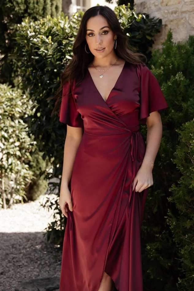 Baltic Born Mother Of The Bride Women Vara Satin Maxi Wrap Dress Mulberry Baltic Born Mother Of The Bride Women Vara Satin Maxi Wrap Dress Mulberry