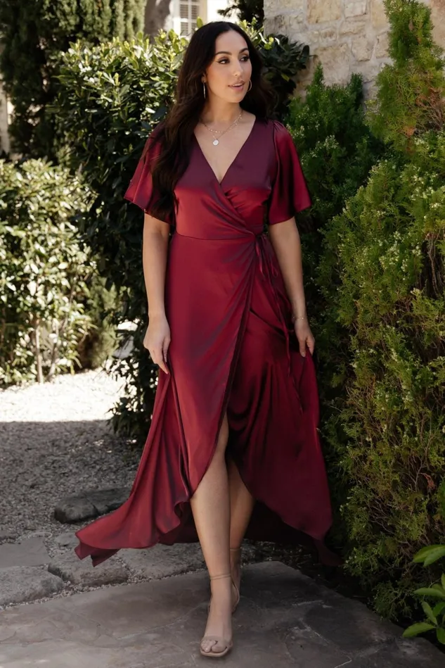 Baltic Born Mother Of The Bride Women Vara Satin Maxi Wrap Dress Mulberry Baltic Born Mother Of The Bride Women Vara Satin Maxi Wrap Dress Mulberry