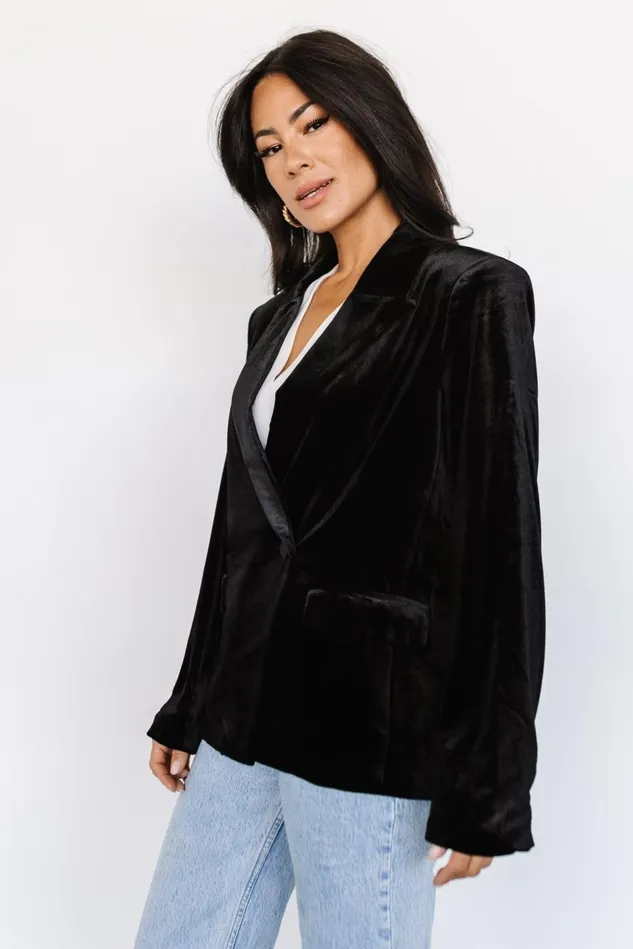 Baltic Born Outerwear Women Centennial Velvet Blazer Black Baltic Born Outerwear Women Centennial Velvet Blazer Black