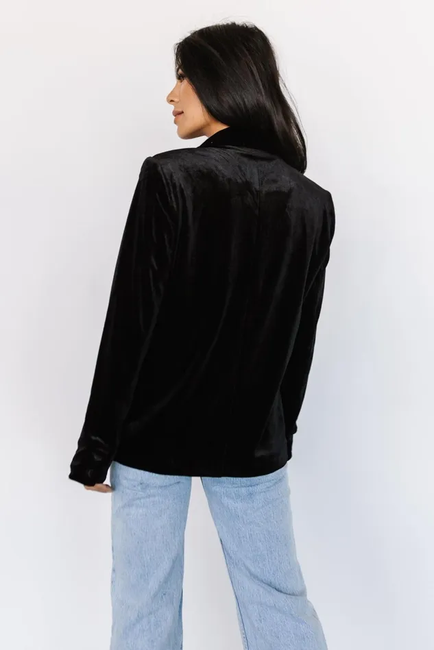 Baltic Born Outerwear Women Centennial Velvet Blazer Black Baltic Born Outerwear Women Centennial Velvet Blazer Black