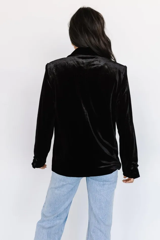 Baltic Born Outerwear Women Centennial Velvet Blazer Black Baltic Born Outerwear Women Centennial Velvet Blazer Black
