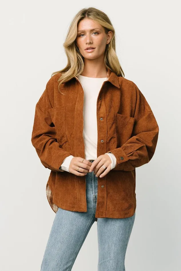 Baltic Born Outerwear Women Davis Corduroy Shacket Spice