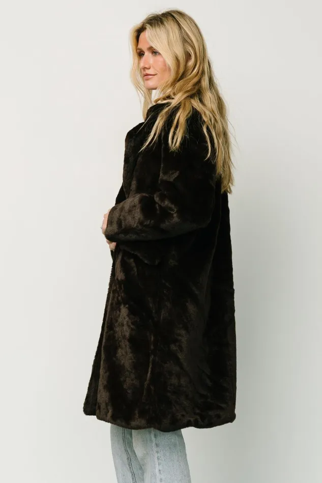 Baltic Born Outerwear Women Graham Long Faux Fur Coat Deep Brown Baltic Born Outerwear Women Graham Long Faux Fur Coat Deep Brown