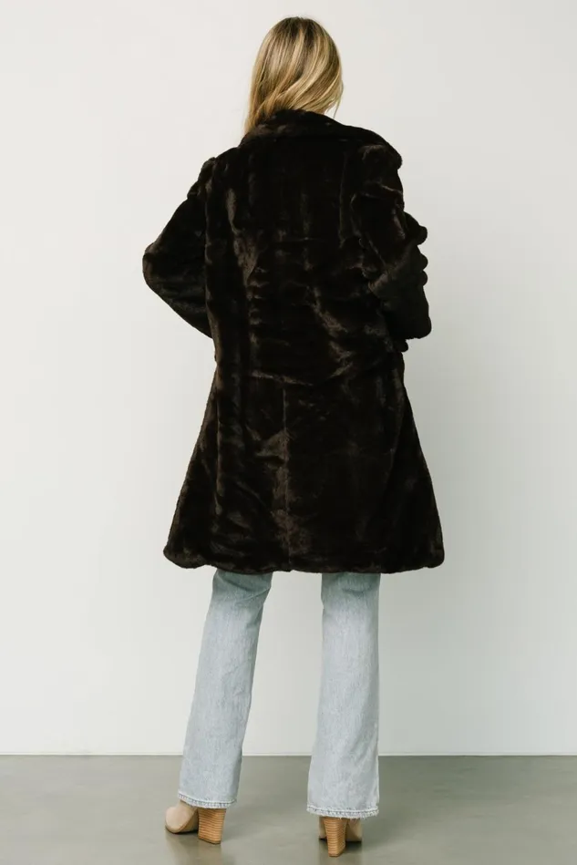 Baltic Born Outerwear Women Graham Long Faux Fur Coat Deep Brown Baltic Born Outerwear Women Graham Long Faux Fur Coat Deep Brown