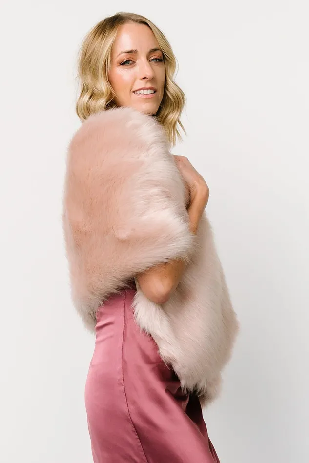Baltic Born Outerwear Women Jovie Faux Fur Shawl Pale Blush Baltic Born Outerwear Women Jovie Faux Fur Shawl Pale Blush
