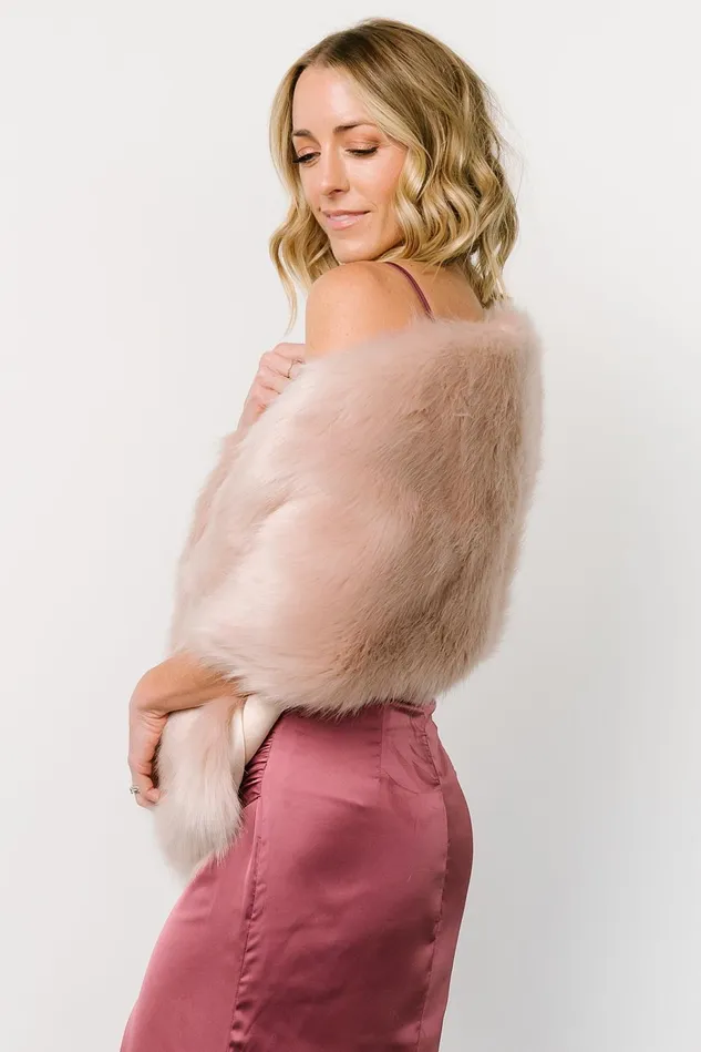 Baltic Born Outerwear Women Jovie Faux Fur Shawl Pale Blush Baltic Born Outerwear Women Jovie Faux Fur Shawl Pale Blush