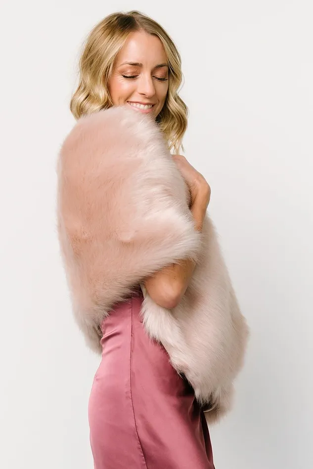Baltic Born Outerwear Women Jovie Faux Fur Shawl Pale Blush Baltic Born Outerwear Women Jovie Faux Fur Shawl Pale Blush