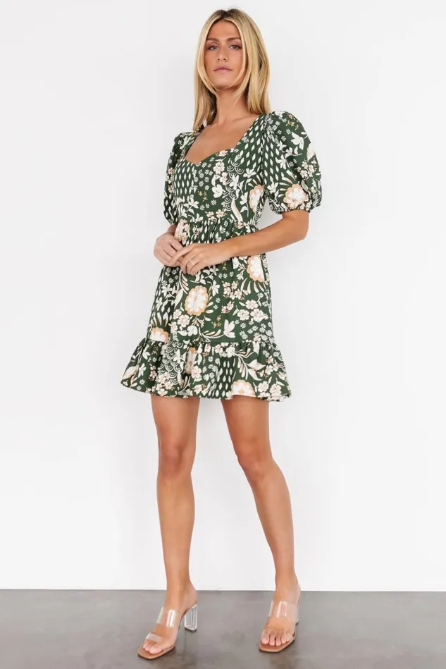 Baltic Born Short Dresses Women Clea Sweetheart Mini Dress Olive Multi Baltic Born Short Dresses Women Clea Sweetheart Mini Dress Olive Multi