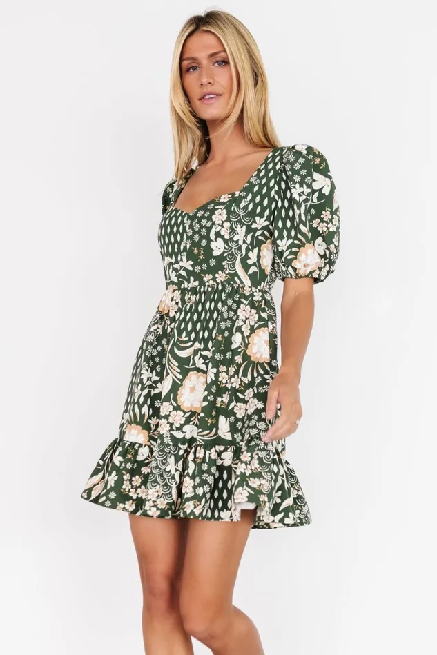 Baltic Born Short Dresses Women Clea Sweetheart Mini Dress Olive Multi Baltic Born Short Dresses Women Clea Sweetheart Mini Dress Olive Multi