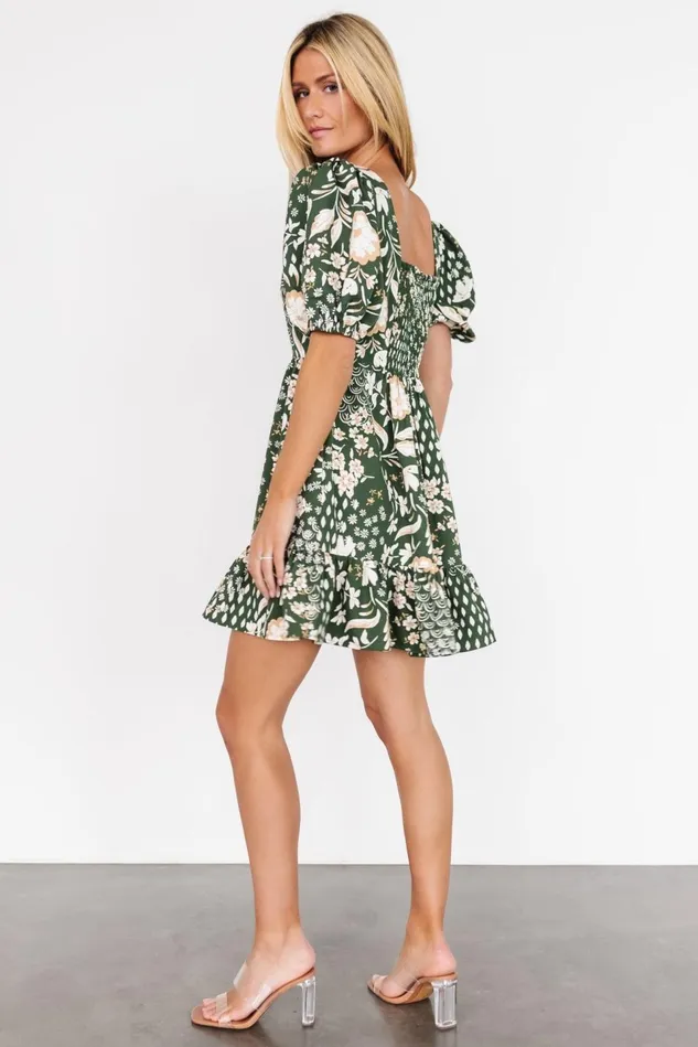 Baltic Born Short Dresses Women Clea Sweetheart Mini Dress Olive Multi Baltic Born Short Dresses Women Clea Sweetheart Mini Dress Olive Multi