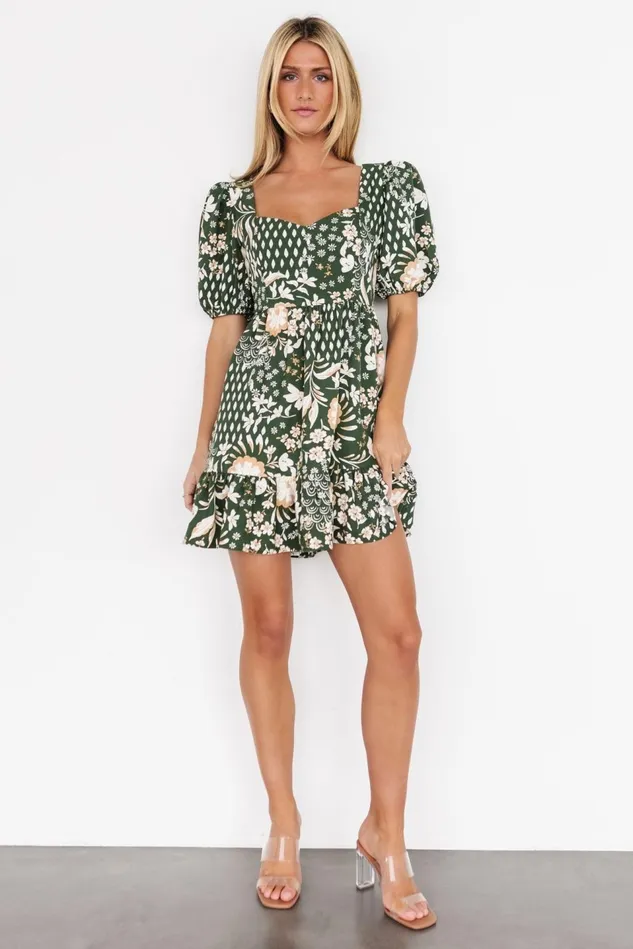 Baltic Born Short Dresses Women Clea Sweetheart Mini Dress Olive Multi Baltic Born Short Dresses Women Clea Sweetheart Mini Dress Olive Multi