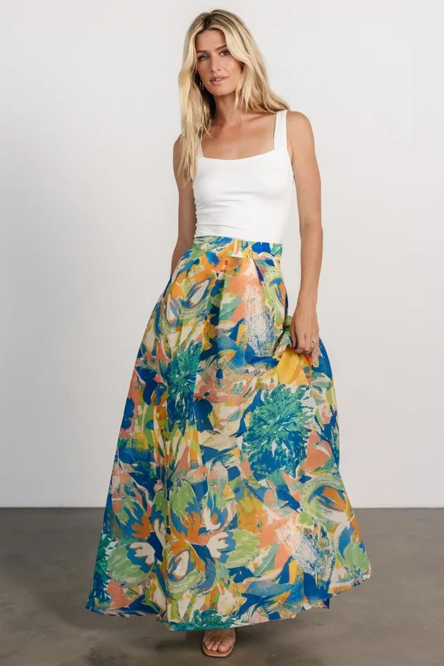Baltic Born Skirts Women Cayman Maxi Skirt Blue Multi