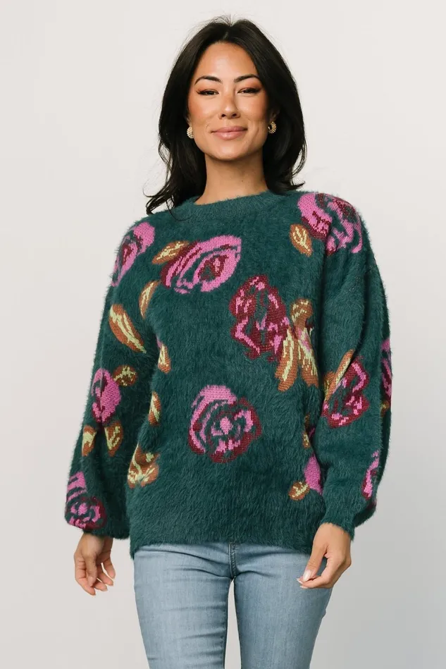 Baltic Born Sweaters Women Ryder Sweater Jade Multi Floral