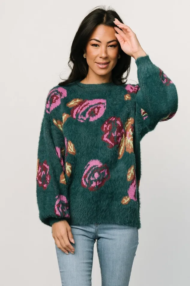Baltic Born Sweaters Women Ryder Sweater Jade Multi Floral Baltic Born Sweaters Women Ryder Sweater Jade Multi Floral