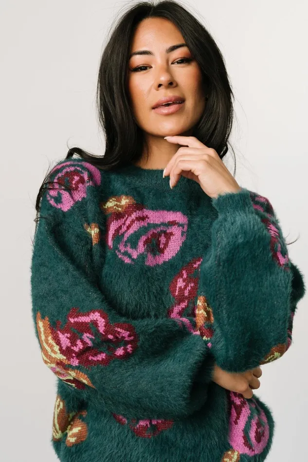 Baltic Born Sweaters Women Ryder Sweater Jade Multi Floral Baltic Born Sweaters Women Ryder Sweater Jade Multi Floral