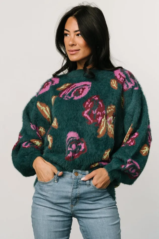 Baltic Born Sweaters Women Ryder Sweater Jade Multi Floral Baltic Born Sweaters Women Ryder Sweater Jade Multi Floral